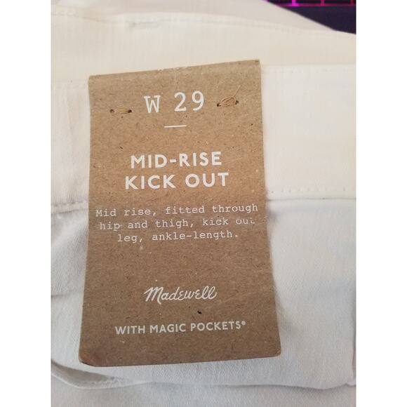 NWT Madewell Kick Out Crop Jeans – White – Size 29 NI961 - Picture 10 of 11